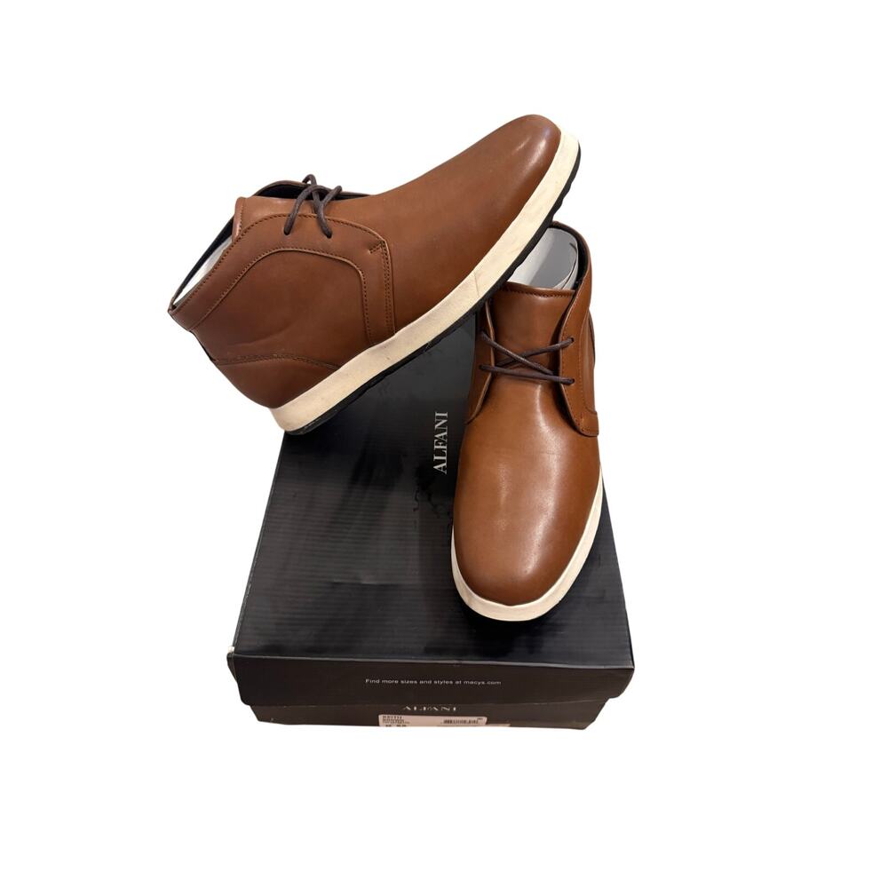 Alfani Men's Keith Chukka Ankle Boots Brown Size 8M Man Made